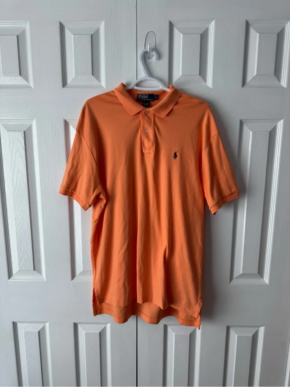Polo Ralph Lauren Vintage Orange Cotton Classic Quiet Luxury Polo Shirt L